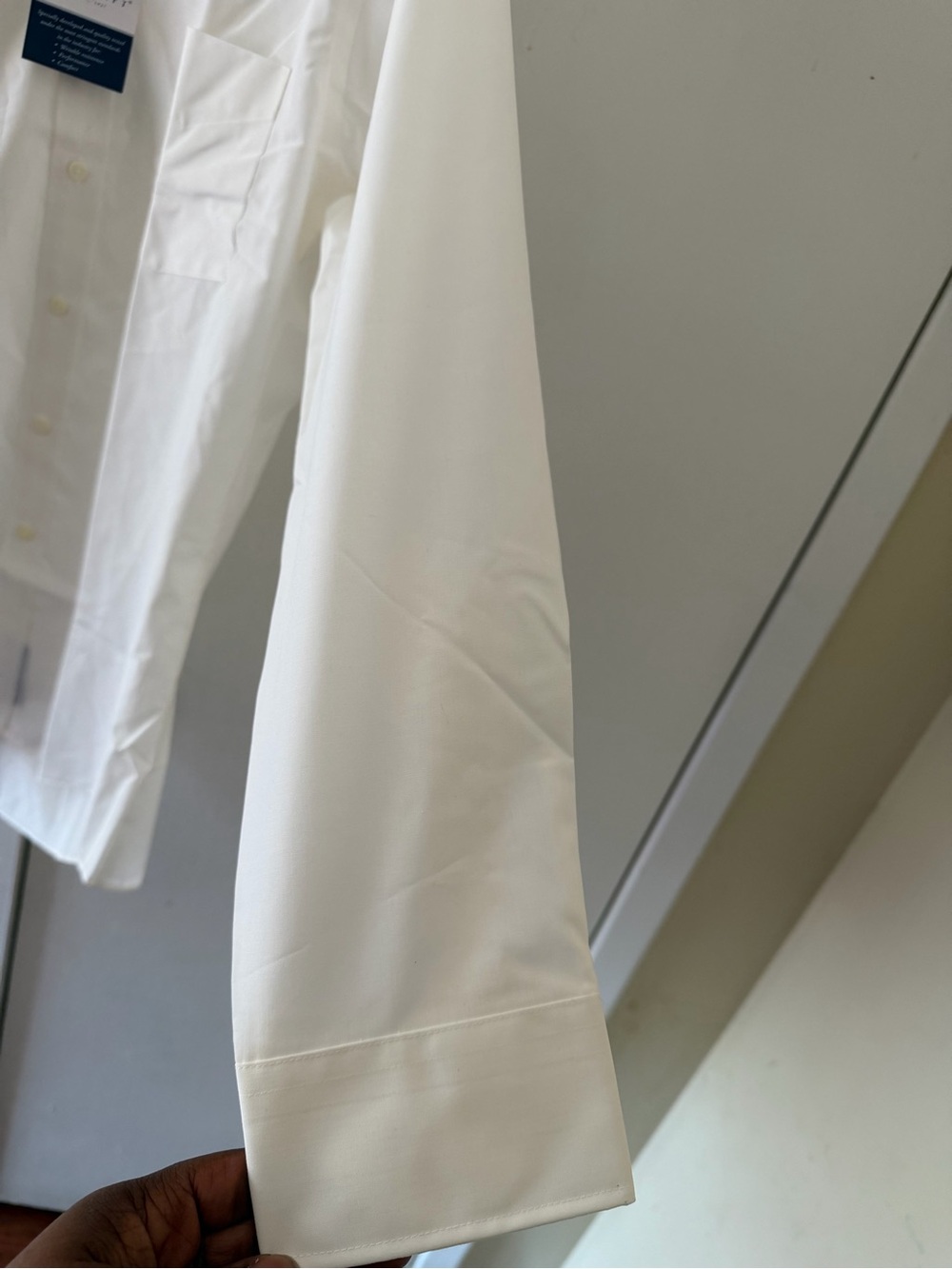 Towncraft Men's Ivory Long-Sleeve Dress Shirt with Pocket - Picture 4 of 8